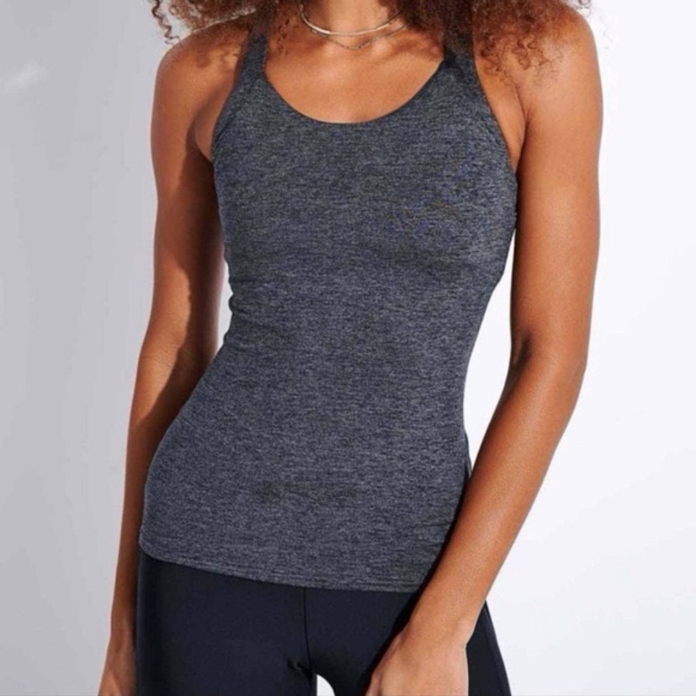 ALO YOGA Alosoft Complete Tank NWT Gray Strappy Activewear Top S